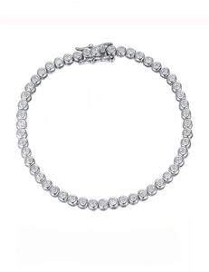 Detailed specs of 2mm Moissanite tennis bracelet in 925 silver with adjustable length