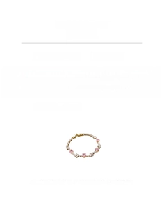 Detail view of pink zircon gold bracelet with material specs and 17cm length info