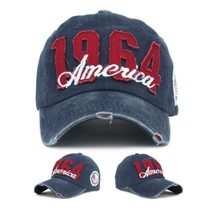 1964 America Stickerei Baseball Kappe Gewaschene Baumwolle Vintage US Flagge Patch Verstellbarer Sonnenhut Für Herren Damen