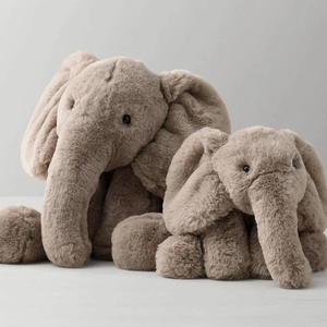 Soft plush elephant stuffed animal toy in brown for baby soothing and companionship