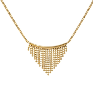 Bohemian style fan-shaped tassel necklace made of 18k gold plated stainless steel