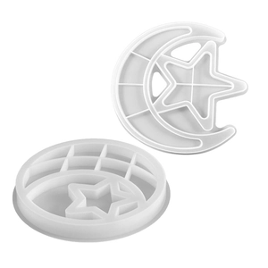 Stampo in silicone stella e luna per vassoio portaoggetti fai-da-te in resina e gesso