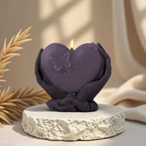 Molde De Silicona Manos Sosteniendo Corazón Mariposa Para Hacer Velas De Aromaterapia Jabón Resina Epoxi DIY 3D