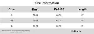 Tableau détaillé des tailles pour t-shirt imprimé femme incluant buste, taille et longueur