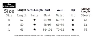 Size chart showing bust, waist, and length measurements for V-neck long sleeve bodysuit