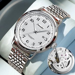 Men Business Quartz Watch Water Resistant Luminous Calendar Analog Display Stainless Steel Case Alloy Strap Fashion Luxury