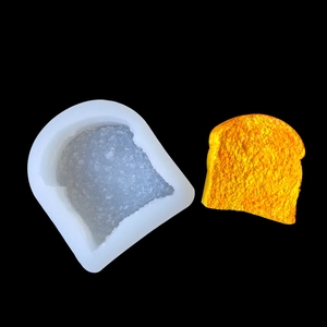 White heart silicone mold with yellow textured toast foam cake scented candle craft