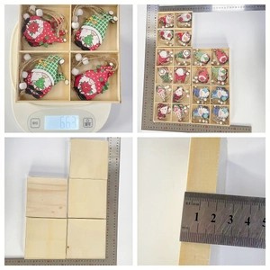 Detailed view of Christmas wooden gnome ornaments set weight and dimensions measurement