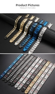 Detail view of titanium steel magnetic therapy bracelet with dual row functional beads