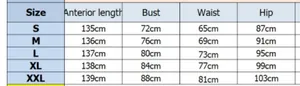 Size chart showing bust, waist, and hip measurements for sexy tube top flare leg jumpsuit