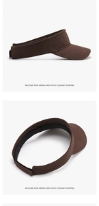 Detail view of brown sun visor stitching and breathable canvas fabric for sports