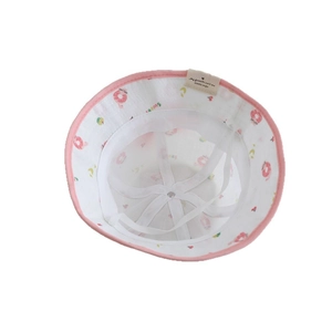 Chapeau de soleil fille avec imprimé donuts et broderie douce pour sorties d'été