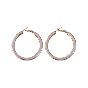 Minimalist polished metal hoop earrings for women with sleek silver gold finish