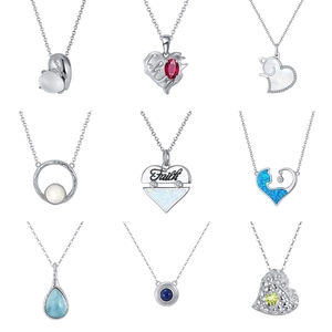 Bohemian 925 silver necklace collection with opal and colorful natural stone pendants