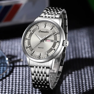 Montre À Quartz Pour Homme Affaires Lumineux Calendrier Jour Date Étanche Alliage Acier Inoxydable Strass Luxe