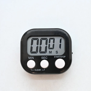 Compact black digital visual timer with LCD display and magnetic back for desk study