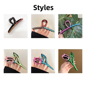 Detailed grid view showcasing various tulip flower hair claws and stylish colorful clips