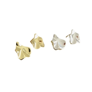 Boucles d'oreilles géométriques irrégulières en argent sterling S925 or et argent