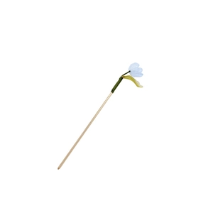 Elegant tulip hair pin with light blue glass petals and golden stick for Hanfu style