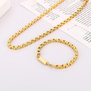 Collana Bracciale Da Uomo Catena Con Maglie A Fiore Acciaio Inossidabile 304 Design Floreale Traforato Gioielli Hip Hop
