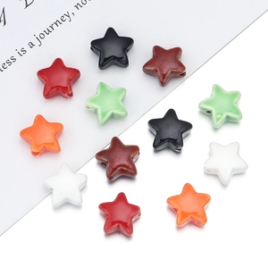 Colorful star ceramic beads in mixed colors for DIY handmade jewelry and craft accessories