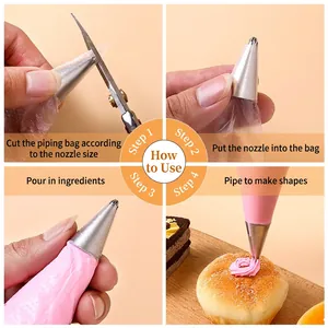 Poches à douille jetables de qualité alimentaire et kit de douilles pour gâteaux