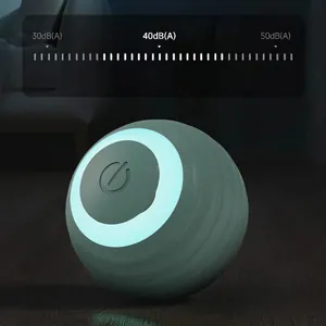 Smart automatic rolling cat ball toy in Morandi green with silent 40dB low noise design