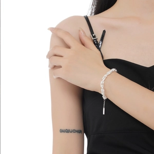 Handcrafted S925 sterling silver knotted multilayer bracelet with adjustable chain