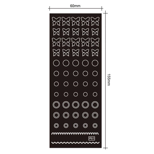 Japanese style black nail art stickers with butterfly and heart patterns size 60x155mm