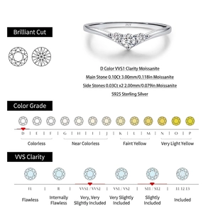 S925 sterling silver moissanite ring with creative arrow design and D color VVS1 gems