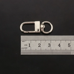 Zinc alloy silver lobster clasp keychain accessory 35mm length with measuring ruler