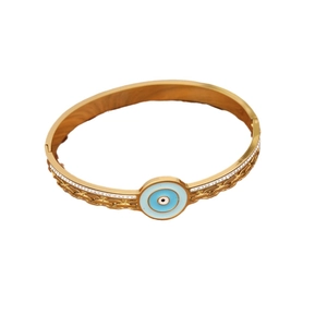 Modisches Evil Eye Armband in Gold mit funkelnden Kristallen und Emaille-Details