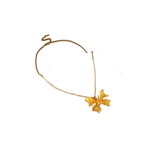 Elegant 18K gold-plated bow-shaped stud earrings featuring a hollowed design for women