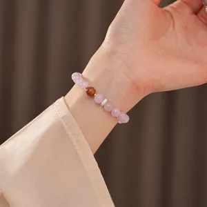 Elegant lavender kunzite beaded bracelet with minimalist gold accents for women