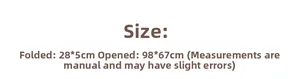 Detailed size chart for blue plaid folding umbrella showing 28cm folded and 98cm unfolded