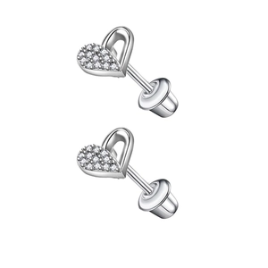 Sparkling butterfly zircon screw back stud earrings made of durable stainless steel