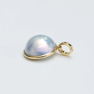 Klassischer 18K vergoldeter 14-15mm Mabe-Perlenanhänger mit vielseitigem Clip für DIY-Schmuck