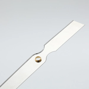 Brushed aluminum clock hand set with brass bushing for quartz movement assembly