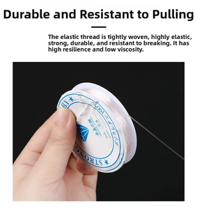 0.8mm high-elastic transparent crystal string for DIY jewelry beading showing stretch