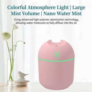 Portable Mini Humidifier USB Desktop Air Mist Maker Colorful LED Light Quiet Operation For Home Office Car