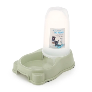 Light green gravity automatic pet feeder and waterer station for large capacity dogs and cats