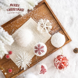 Christmas Ball Ornaments Assorted Glitter Snowflake Hanging Decorations Reindeer Stars Bows Festive Party Tree Decor