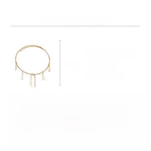 Detail showing artificial pearls and gold copper fringe on 16cm vintage choker necklace