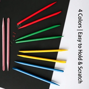 Strumenti per graffiare arte in cinque colori a doppia punta per il disegno creativo