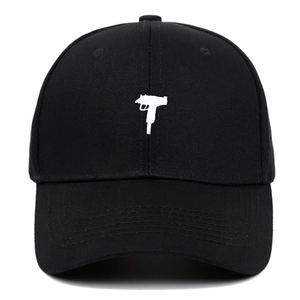 Baseball Cap Cotton Canvas Embroidered Gun Silhouette Streetwear Outdoor Sun Protection Adjustable Hip Hop Hat Unisex