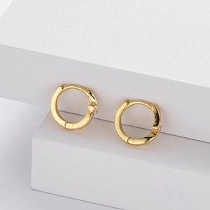 925 sterling silver gold plated hoop earrings with zircon lightning bolt geometric design