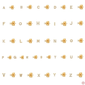 Initial Letter Stud Earrings 925 Sterling Silver With 5A Zirconia Gold Plated Asymmetrical Minimalist For Women Girls