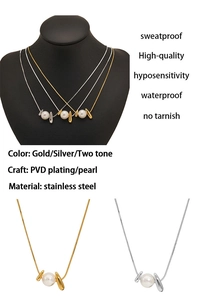 Features of sweatproof and waterproof stainless steel pearl necklace in gold and silver