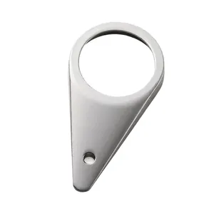 Premium teardrop stainless steel opener for liquor and beer bottles with brushed finish