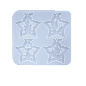 Moule en silicone à quatre étoiles avec textures de flocons pour loisirs créatifs en résine